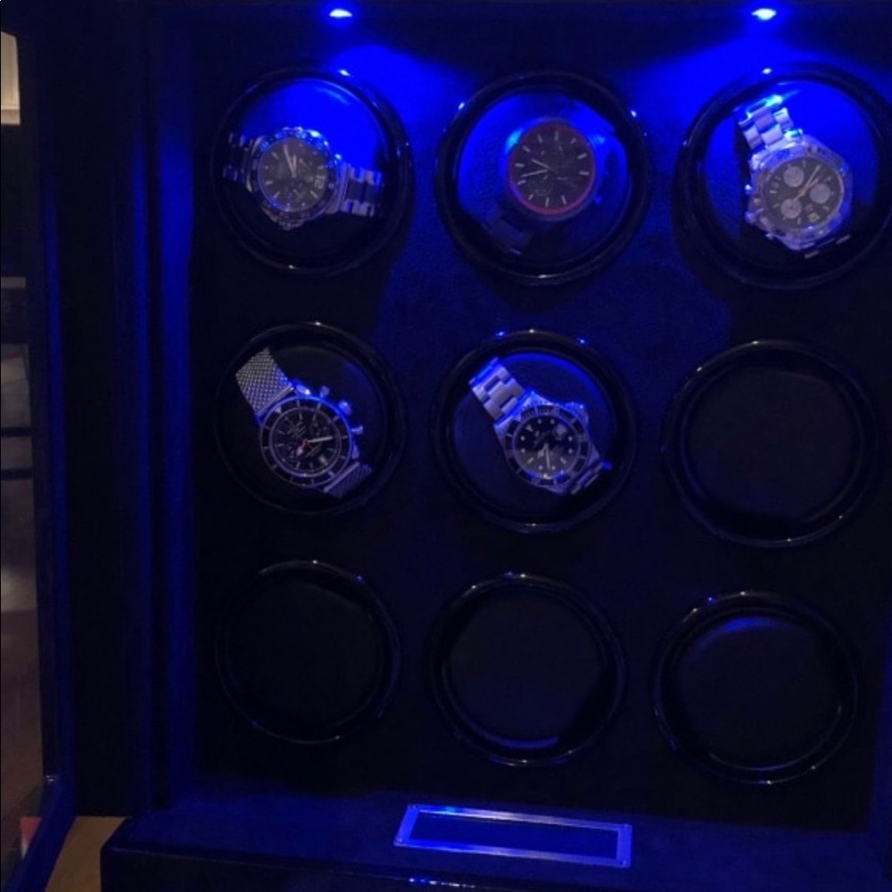 Custom 9 Watch Winder Case LED